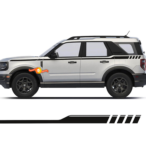 Pequeñas de 2 puertas superiores calcomanías de rayas laterales para Ford Bronco
