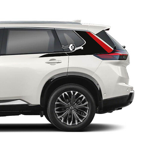 Par Nissan Rogue puerta lateral panel basculante guardabarros trasero rayas pegatina vinilo gráfico 2 colores
