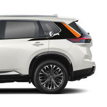 Par Nissan Rogue puerta lateral panel basculante guardabarros trasero rayas pegatina vinilo gráfico 2 colores
 2