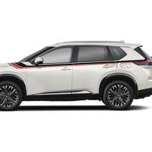 Par Nissan Rogue puerta lateral panel basculante guardabarros trasero rayas pegatina vinilo gráfico 3 colores
 2