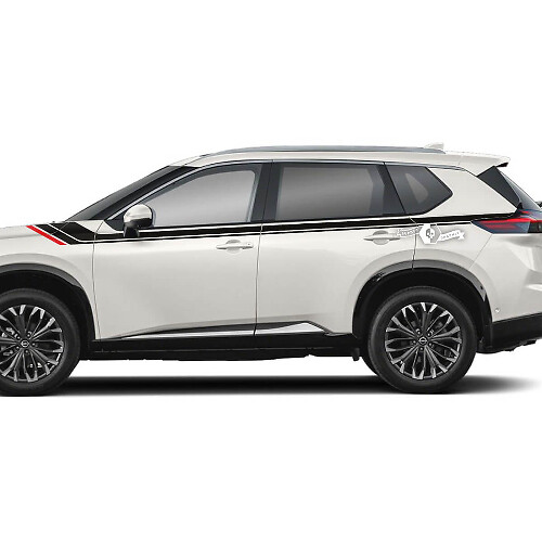 Par Nissan Rogue puerta lateral guardabarros trasero rayas pegatina vinilo gráfico 2 colores
