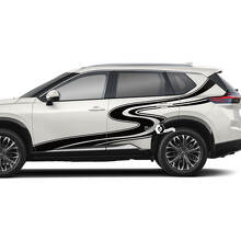 Par Nissan Rogue puerta lateral guardabarros trasero rayas camino sinuoso pegatina calcomanía vinilo gráfico
 3
