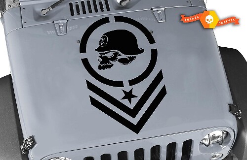 Calcomanía de vinilo metálica calavera Metal Mulisha para capó de Jeep Wrangler
