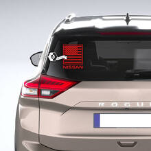Nissan US USA bandera patriótica ventana trasera vinilo adhesivo gráfico
 3
