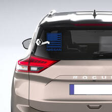 Nissan US USA bandera patriótica ventana trasera vinilo adhesivo gráfico
 4