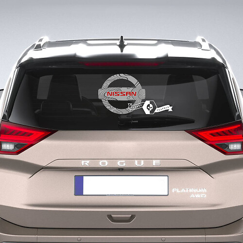 Logotipo de Nissan con líneas topográficas, calcomanía de vinilo para ventana, gráfico
