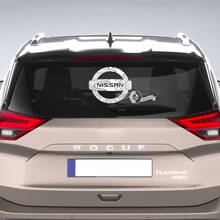 Logotipo de Nissan con líneas topográficas, calcomanía de vinilo para ventana, gráfico
 3