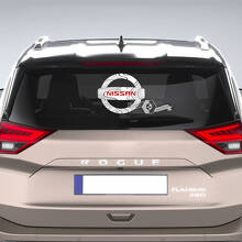 Logotipo de Nissan con líneas topográficas, calcomanía de vinilo para ventana, gráfico
 5