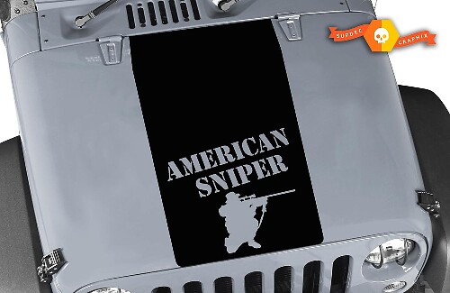 Calcomanía de vinilo Blackout American Sniper para capó de Jeep Wrangler