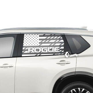Nissan Rogue USA bandera lateral ventana trasera vinilo calcomanía gráfico
