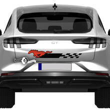 Calcomanía de rayas de caballo a cuadros traseros para Ford Mustang MACH-E MACH E Vinilo adhesivo
 3