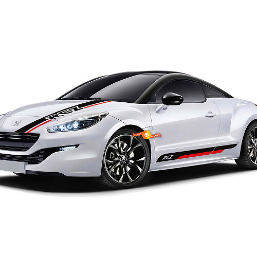 Kit de vinilos adhesivos con diseño de rayas laterales y capó estilo racing para Peugeot RCZ Coupe