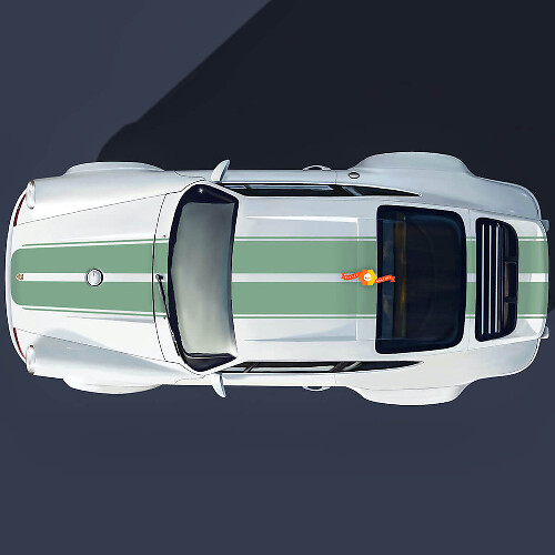 Porsche 964 Singer Turbo Study Style con franjas centrales anchas
