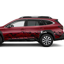 Suba Outback puertas laterales montañas vinilo adhesivo gráfico
 2