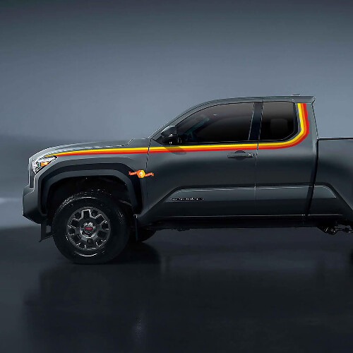 Kit de Calcomanías Vinílicas de Franjas Laterales Vintage para Toyota Tacoma 2024