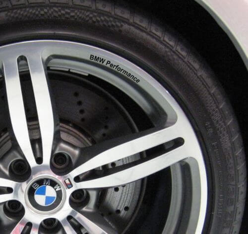 Conjunto de pegatinas de vinilo para llantas BMW Performance para coches BMW