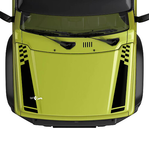 Calcomanía de rayas de capó a cuadros de la bandera de Suzuki JIMNY
