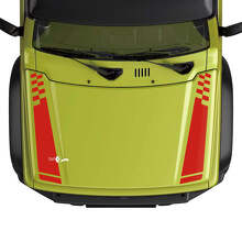 Bandera a cuadros Franja adhesiva para capó Gráficos 2 para Suzuki JIMNY 2