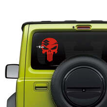 Calcomanía de vinilo para ventana trasera con calavera Punisher para Suzuki Jimny_2