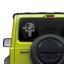 Calcomanía de vinilo para ventana trasera con calavera Punisher para Suzuki Jimny_3