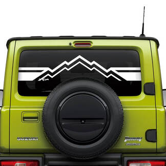 Suzuki JIMNY Montañas Ventana Trasera Logo calcomanía gráficos 2
 1