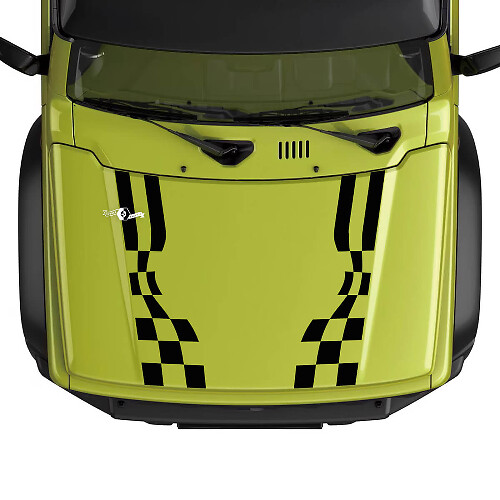 Calcomanía de rayas de capó a cuadros con bandera de carreras para Suzuki JIMNY 2
 1