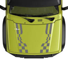 Calcomanía de rayas de capó a cuadros con bandera de carreras para Suzuki JIMNY 2
 3