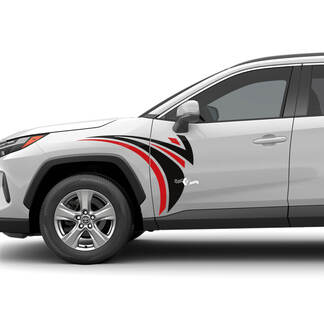 El kit de pegatinas con gráficos tribales delanteros laterales se adapta a la calcomanía de vinilo Toyota RAV4
 1