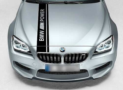 Calcomanía de doble franja en capó estilo M Power para BMW