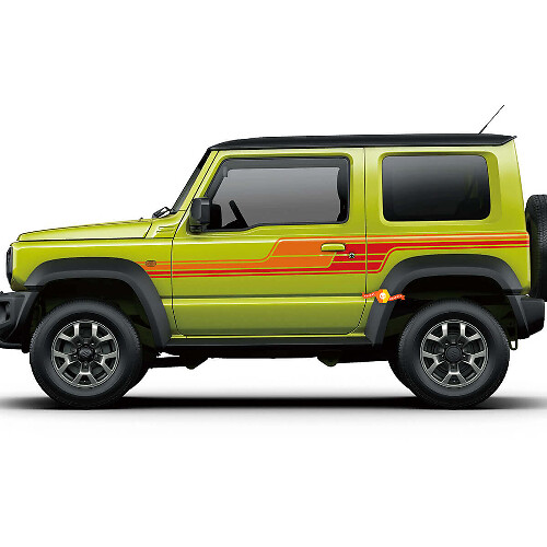 Calcomanía gráfica de franjas retro vintage para puertas laterales 3 para Suzuki JIMNY Sierra
