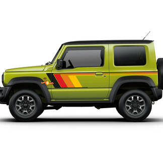 Suzuki JIMNY Vintage Retro Stripes Puertas calcomanías gráficas 4
