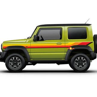 Suzuki JIMNY Vintage Retro Stripes Puertas calcomanías gráficas 5
