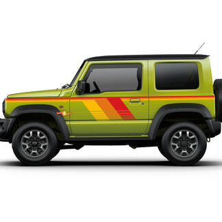 Suzuki JIMNY Vintage Retro Stripes Puertas calcomanías gráficas 6
