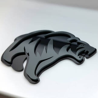 Emblema de insignias de guardabarros con insignia 3D personalizada de oso grizzly enojado
 1