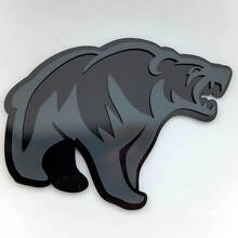 Emblema 3D de Guardabarros Oso Grizzly Enfadado_2