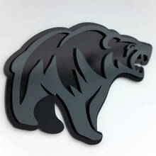 Emblema 3D de Guardabarros Oso Grizzly Enfadado_3