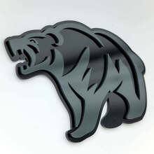Emblema 3D de Guardabarros Oso Grizzly Enfadado_4