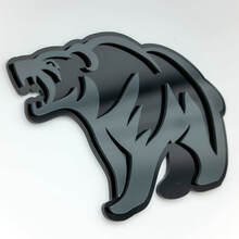 Emblema de insignias de guardabarros con insignia 3D personalizada de oso grizzly enojado
 4