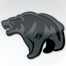 Emblema 3D de Guardabarros Oso Grizzly Enfadado_5
