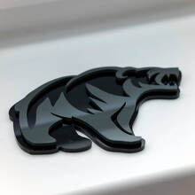 Emblema 3D de Guardabarros Oso Grizzly Enfadado_6