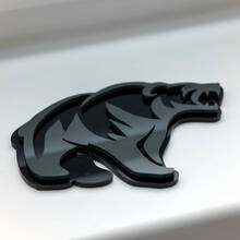 Emblema de insignias de guardabarros con insignia 3D personalizada de oso grizzly enojado
 6