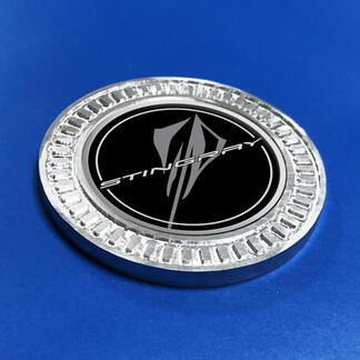 Emblema de aluminio metálico de Chevrolet Corvette Stingray negro con insignia 3D
 1