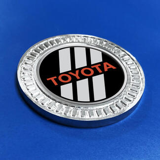 Insignia 3D Toyota Gris y Rojo TRD Retro Heritage Racing Stripes Emblema de Metal y Aluminio
