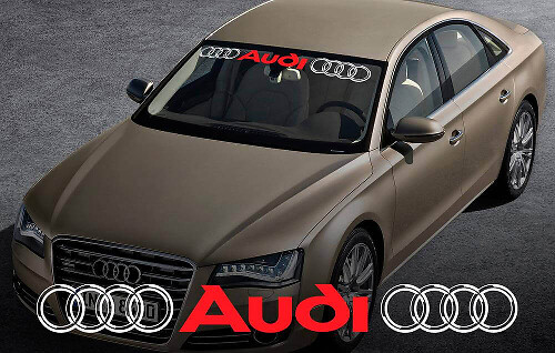 Adhesivo de vinilo para parabrisas con anillos Audi para vehículos Audi