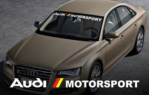 Etiqueta engomada delantera de la ventana del parabrisas de los deportes de motor de AUDI para A4 A5 A6 A8 S4 S5 S8 Q5 Q7 TT RS 4 RS8