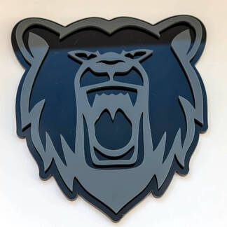 Insignia 3D personalizada del oso grizzly enojado, emblema de insignias de guardabarros 2
