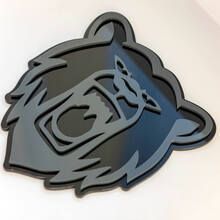 Insignia 3D personalizada del oso grizzly enojado, emblema de insignias de guardabarros 2
 3