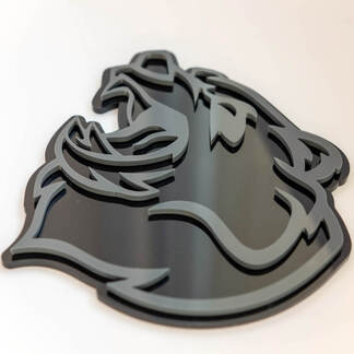 Emblema de insignias de guardabarros con insignia 3D personalizada de oso
