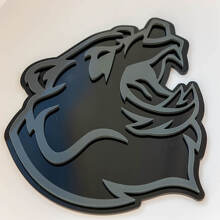 Emblema Personalizado 3D de Guardabarros con Oso Grizzly Enfadado_3