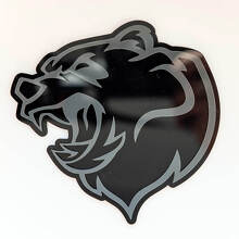 Emblema Personalizado 3D de Guardabarros con Oso Grizzly Enfadado_5